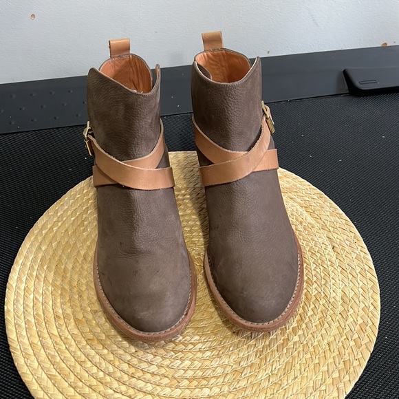 Steven Alan Nubtuck leather Buckle Ankle Boots Size 39 - Picture 10 of 12